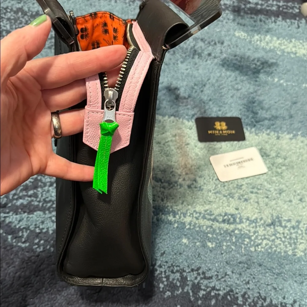 Min & Mon Black Bag with Vibrant Snake Design - Picture 8 of 16